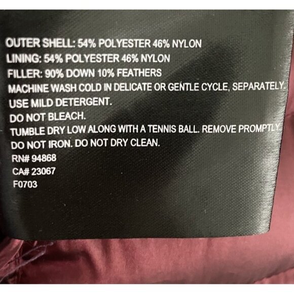 Bernardo Purple Packable Puffer Hooded‎  Down Jacket Lightweight Gorpcore Large - Picture 6 of 6